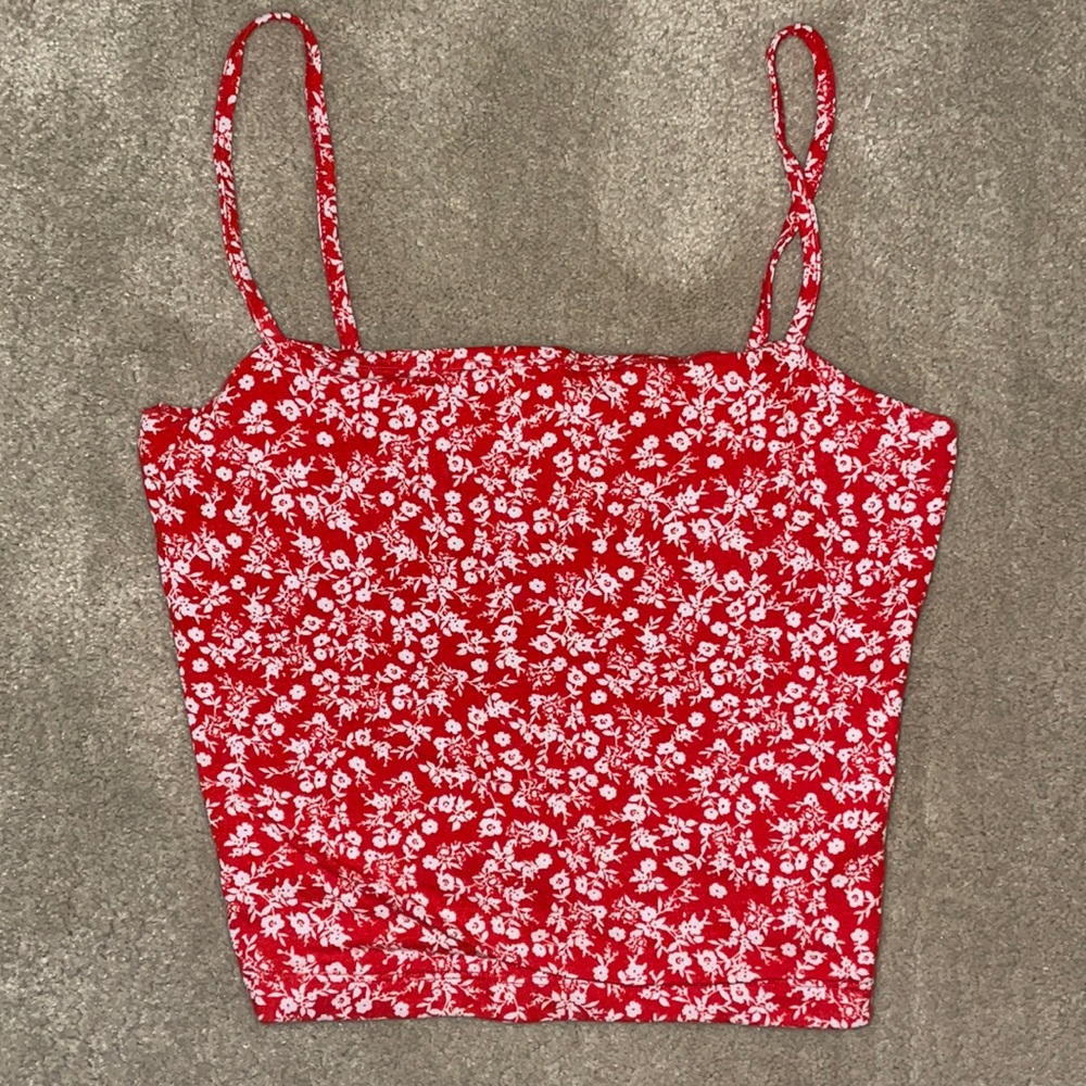 floral cropped tank